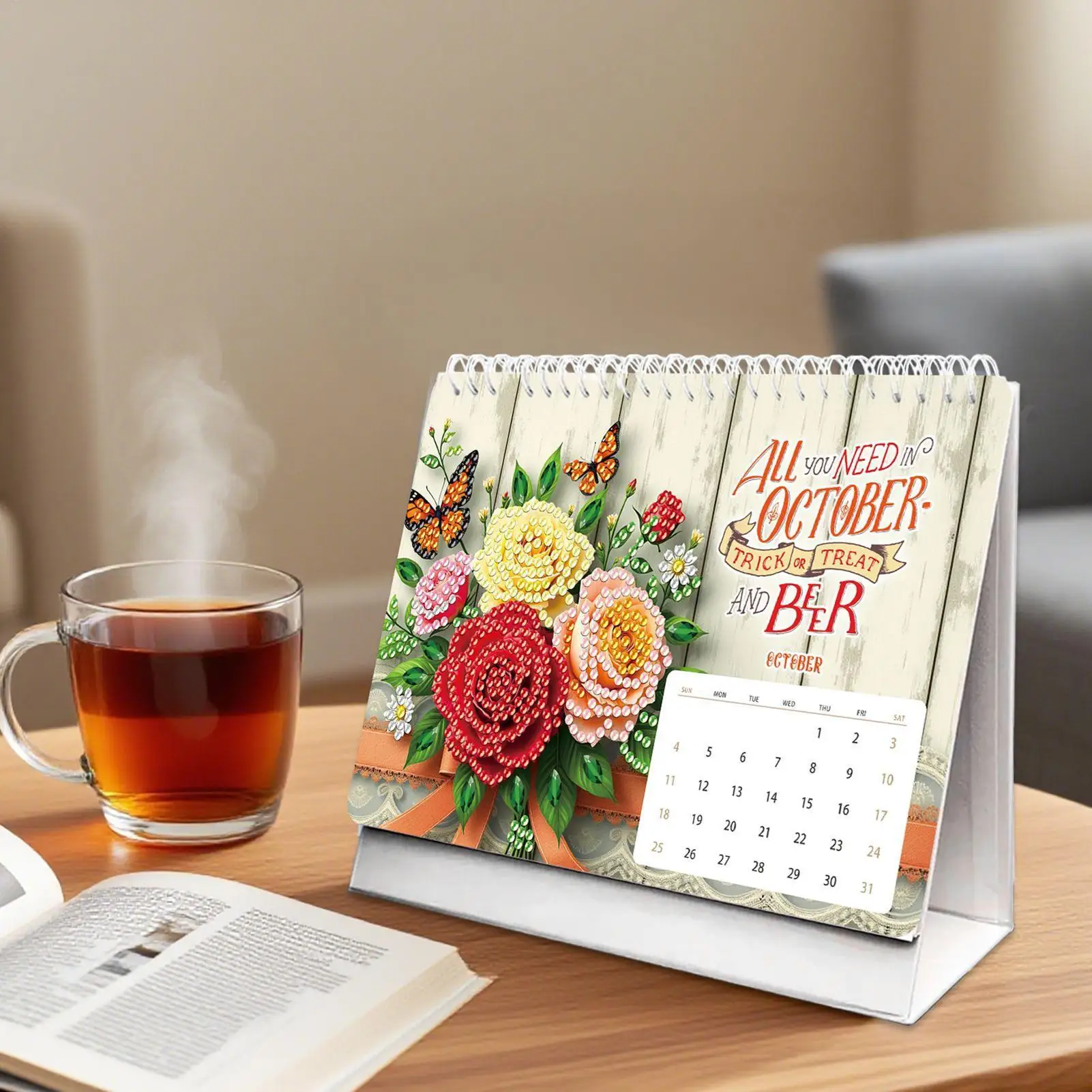 2026 Desktop Calendar Rhinestone Painting 2026 Desk Calendar Kit Monthly Planner Desktop Accessories For Teacher Student