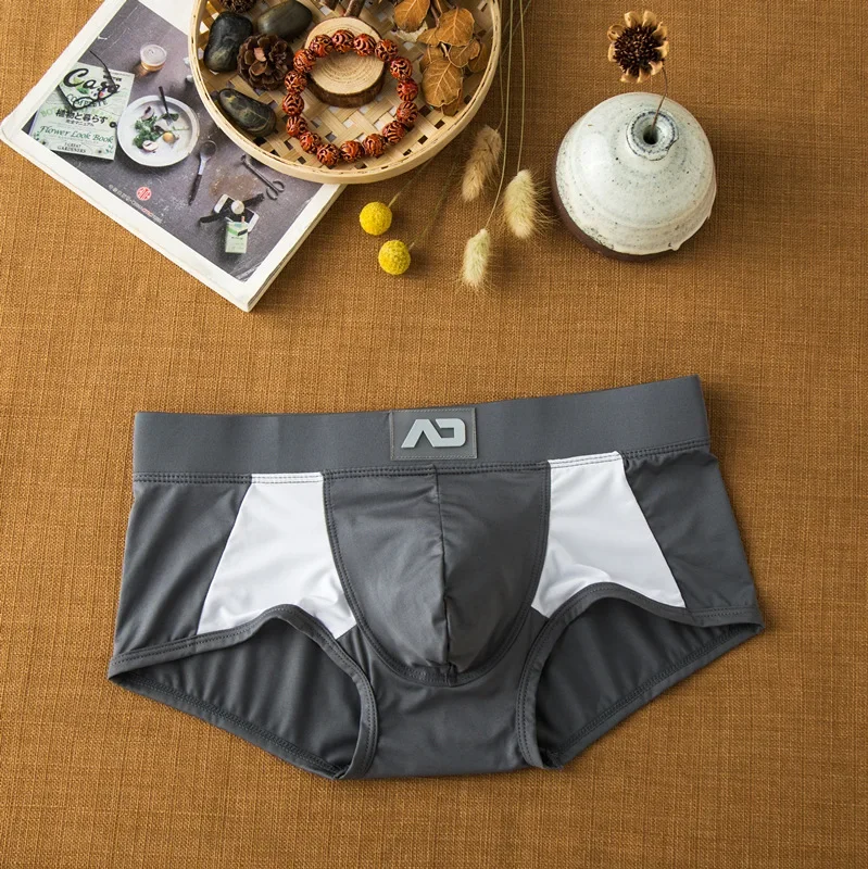 Men's flat-angle milk silk underwear comfortable and skin-friendly breathable silky smooth quick-drying low-rise boxers 5