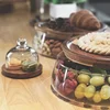 Creative Glass Food Storage Container with Wooden Lid Kitchen Snack Fruit Sealed Jar 1