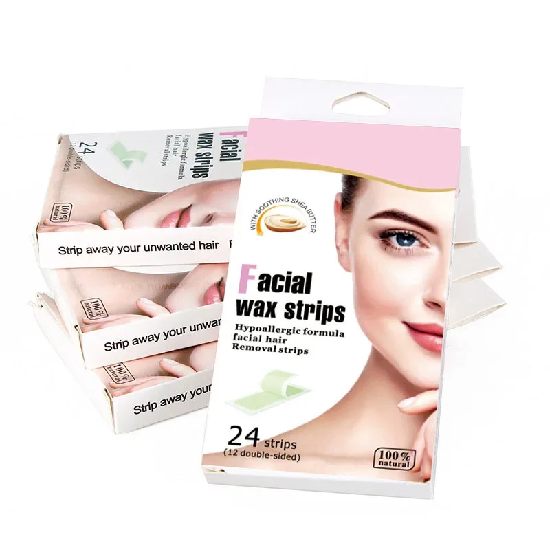 

24Pcs Hair Removal Tool Wax Strips Waxing Wipe Sticker for Face Leg Lip Eyebrow Leg Arm Body Hair Removal Two Side Mini Size