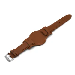 Premium Retro Design Genuine Leather Watch Strap - Black, Brown, Coffee Finish - 22mm (Brown)