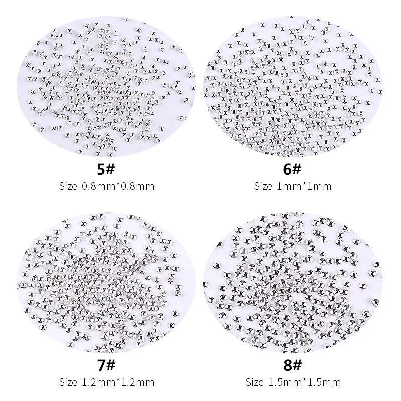 2 Packs Approx 2000pcs Gold Silver Mini Caviar Beads 0.8mm/1mm/1.2mm/1.5mm Half Round Metal Nail Studs Nail Art Decorations 3
