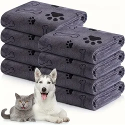 Quick - Drying Microfiber Pet Towel - Ultra Absorbent Bath and Grooming Cloth - 4 PCS (GRAY)