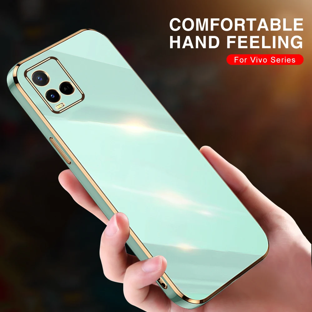 Plating Texture Case for Vivo Y21 Y21s V2111 Y21t V2135 Y21a cover cases for vivo Y33 4G V2109 Shockproof Phone Case_voghion.com