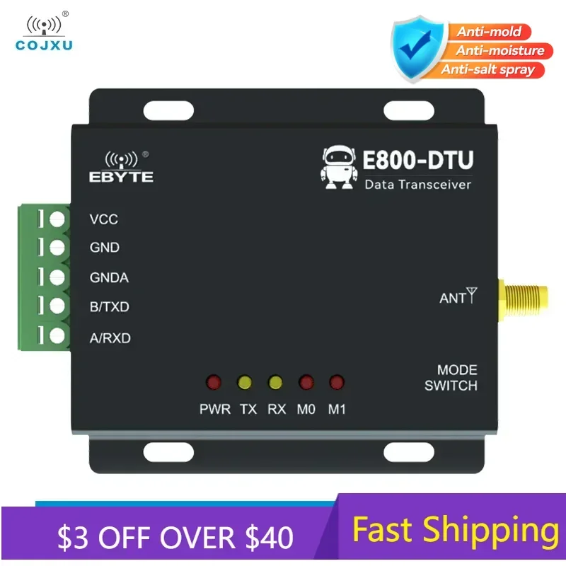 RS485 LoRa 모뎀 산업용 디지털 라디오 433MHz 20dBm FEC 무선 송신기 COJXU 3km LoRa 모뎀 E800-D..