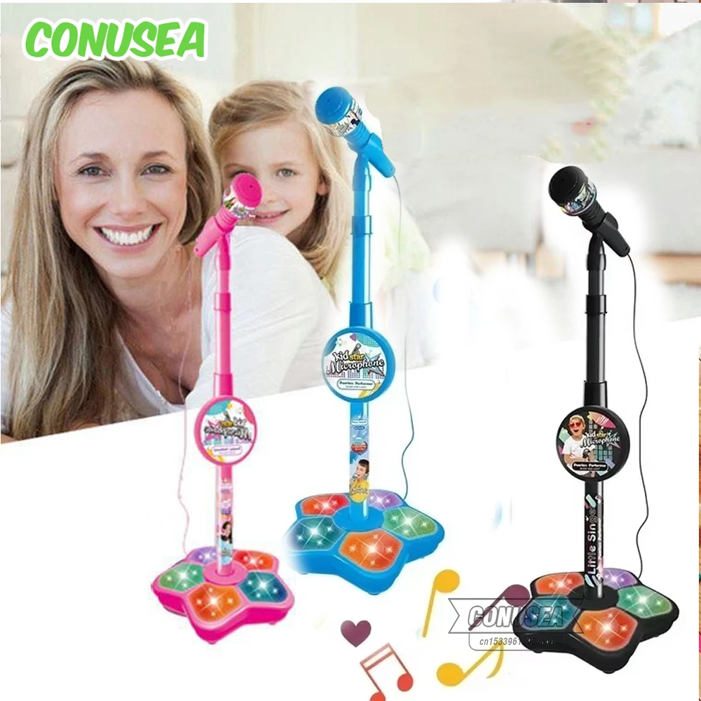 Microfono per karaoke per bambini, strumenti musicali, giocattoli con supporto, chitarra elettrica, giochi per feste, regali di compleanno_voghion.com