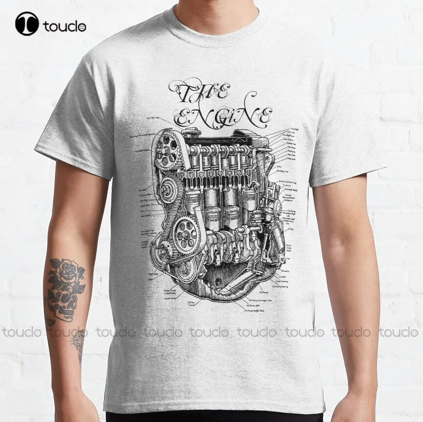 Il Motore Del Motore, Blueprint, Sketch, Abstract, Engineering, Meccanico Classic T-Shirt Funny Dad Shirts New Popular Xs-5Xl Unisex