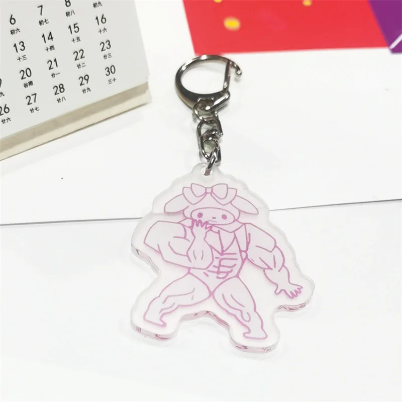 gi joe toys Sanrioed Muscle Acrylic Pendent Melody Kuromi Cinnamoroll Kawaii Bag Ornaments Funny Decorations Keyring Amusing Kids Gift ninja turtles toys