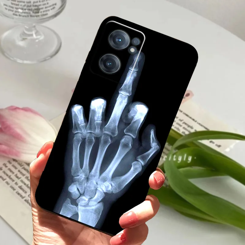 Animal Cartoon Painted Soft Silicone Phone Case - Black Coque