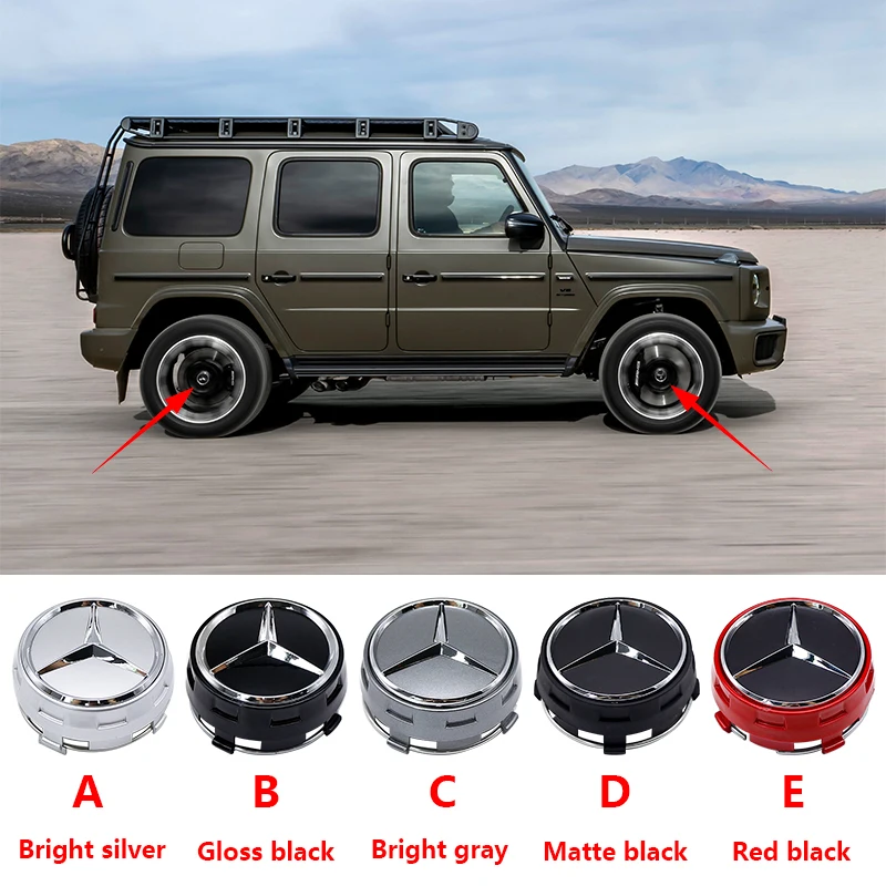 메르세데스 AMG G 클래스 G63 G500 개조 스타일링 액세서리 부품 A0004000900 용 자동차 휠 센터 허브 캡 75mm ABS 교체품