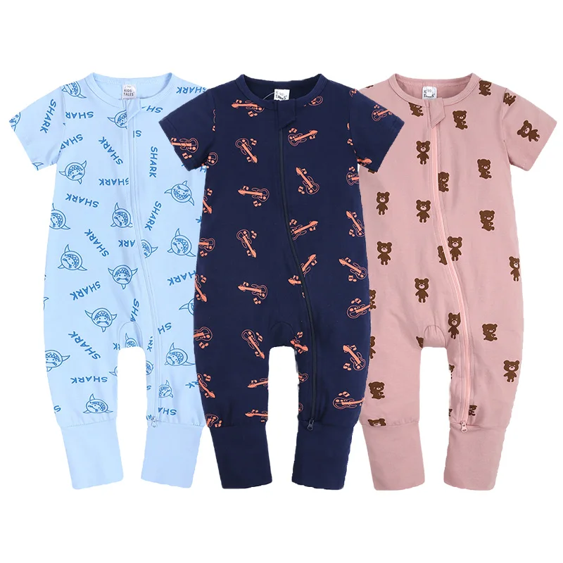 Essentials Kids Tales Summer Toddler Boy Clothes Baby Girls Sleepsuit Zipper Rompers Cotton O-neck Short Sleeve Bodysuit 3-24M 1 Essentials Kids Tales Summer Toddler Boy Clothes Baby Girls Sleepsuit Zipper Rompers Cotton O-neck Short Sleeve Bodysuit 3-24M