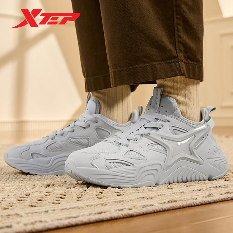 Xtep Star-X Thick Sole Leisure Shoes for Men, Antiderrapante