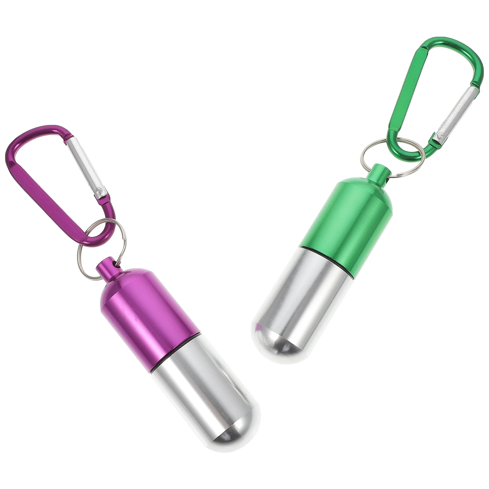 

2 PCS Box Waterproof Holders Outdoor Travel Cases Seal Sturdy Aluminum Alloy Aluminium Bottles Hiking Medicine Kit