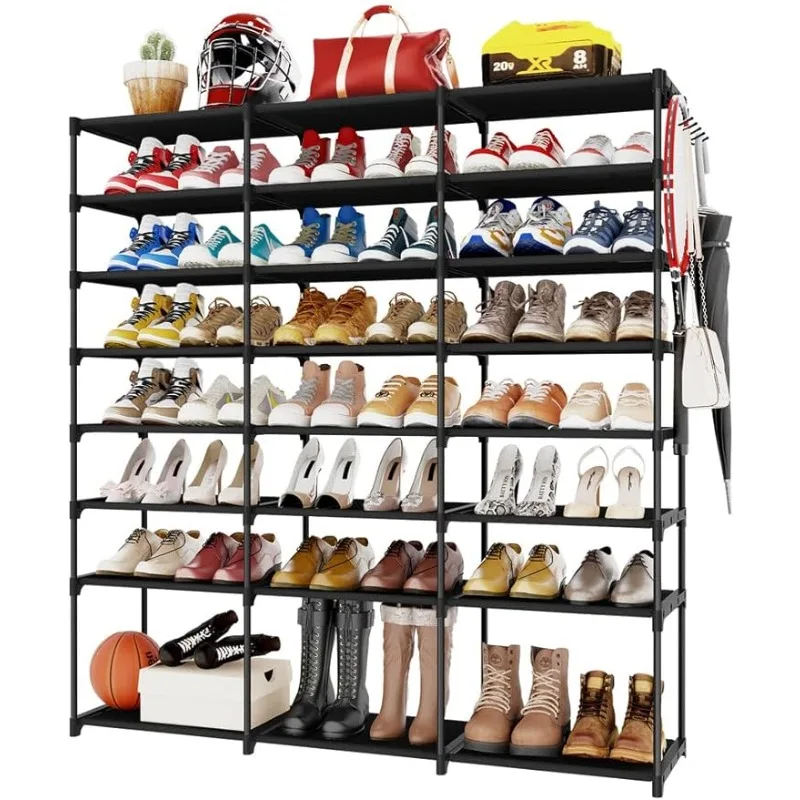 

Shoe Organizer 8-Tier Large Shoe Rack for Closet Holds Up to 48 Pairs Shoes & Boots, Stackable Tall for Entryway, Bedroom
