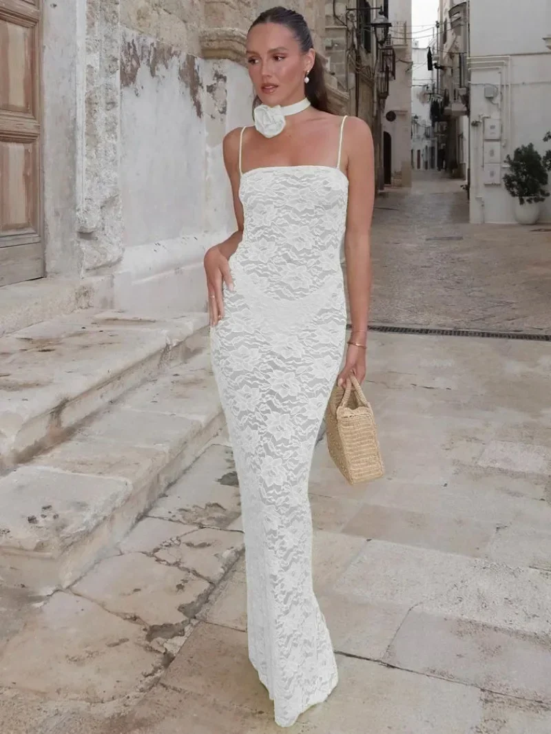 Vestidos Largos Con Encaje Vestido Largo De Encaje Transparente