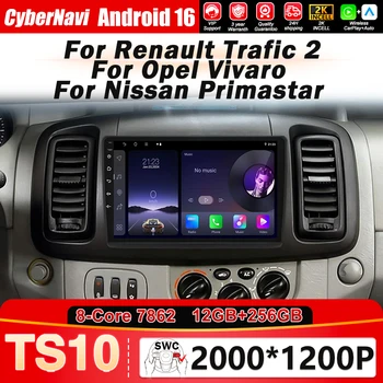 Radio de coche con Android Auto para Renault Trafic 2, Opel Vivaro A, Nissan Primastar 2001 - 2014, navegación GPS, Carplay, 4G, sin 2din 1