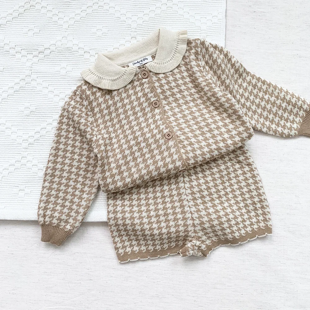 Autumn Winter Girl Knitting Sweater Set 2pcs Infant Baby Sweater Suit Warm Baby Boy Clothing Newborn Clothes 0-4 Years
