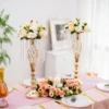 10 Pcs Gold Vase for Wedding Centerpieces Table Decorations with Chandelier Crystals, Flower Vase, Wedding Metal Flower Stand 3