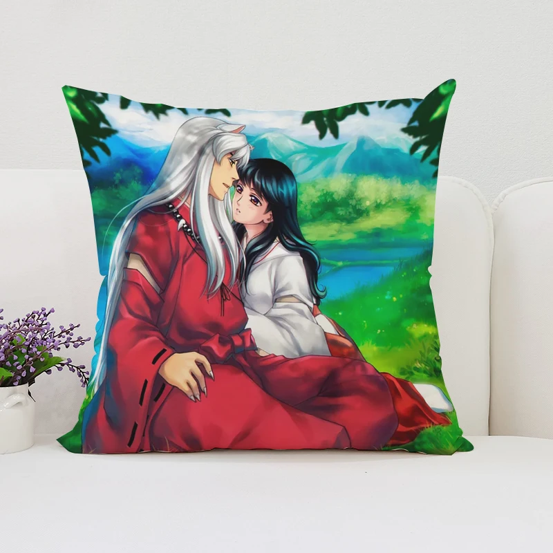 

Best Inuyasha Pillow Case Double sided Printed Sofa Decoration Cushion Cover Room Bed Decoration Sleeping Pillow 45x45cm
