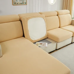 Jacquard Polar Fleece Stretch Sofa Seat Cushion Slipcover - Washable & Removable - 1pc Plus L (Color  03)