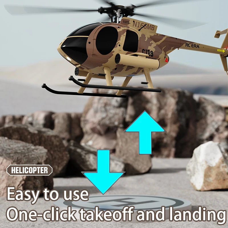 1:28 C189 RC Helicopter MD500 Brushless Motor Dual-motor Remote Control Model 6-Axis Gyro Aircraft Toy One-click Takeoff/landing 5