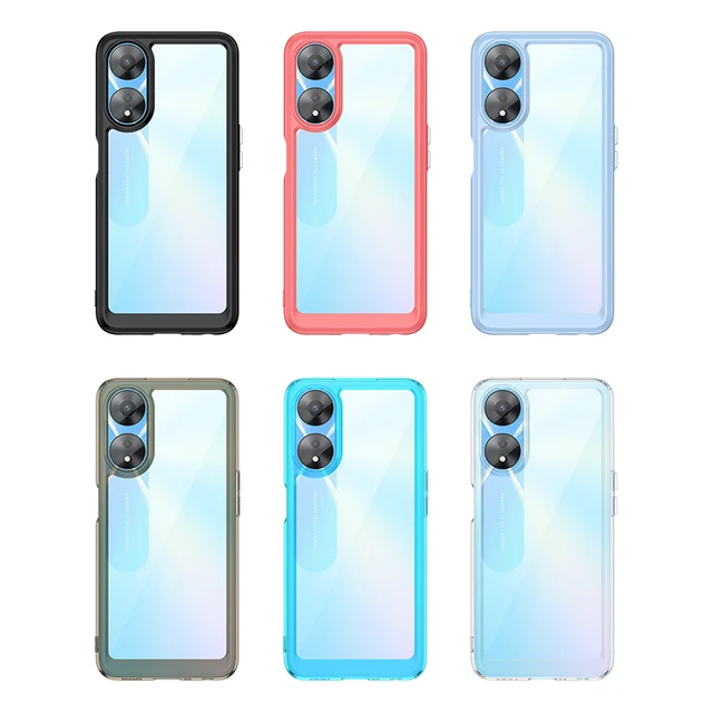 For OPPO A78 5G Case Cover OPPO A78 Capas New Phone Bumper Shockproof  Transparent Multicolor Clear