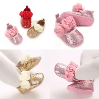 Cute Flowers Baby Girl Princess Shoes 0-1 Year Casual Anti-Slip Bow Sneakers Spring Toddler Soft Soled First Walkers 0-18 Months 1