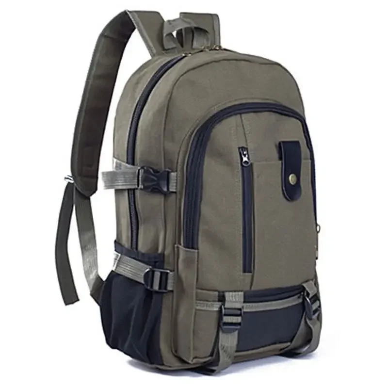 2025 New Mountaineering Bag Backpack for Men Canvas Large Capacity High School Backpacks Outdoor Travel Camping Bag Computer Bag