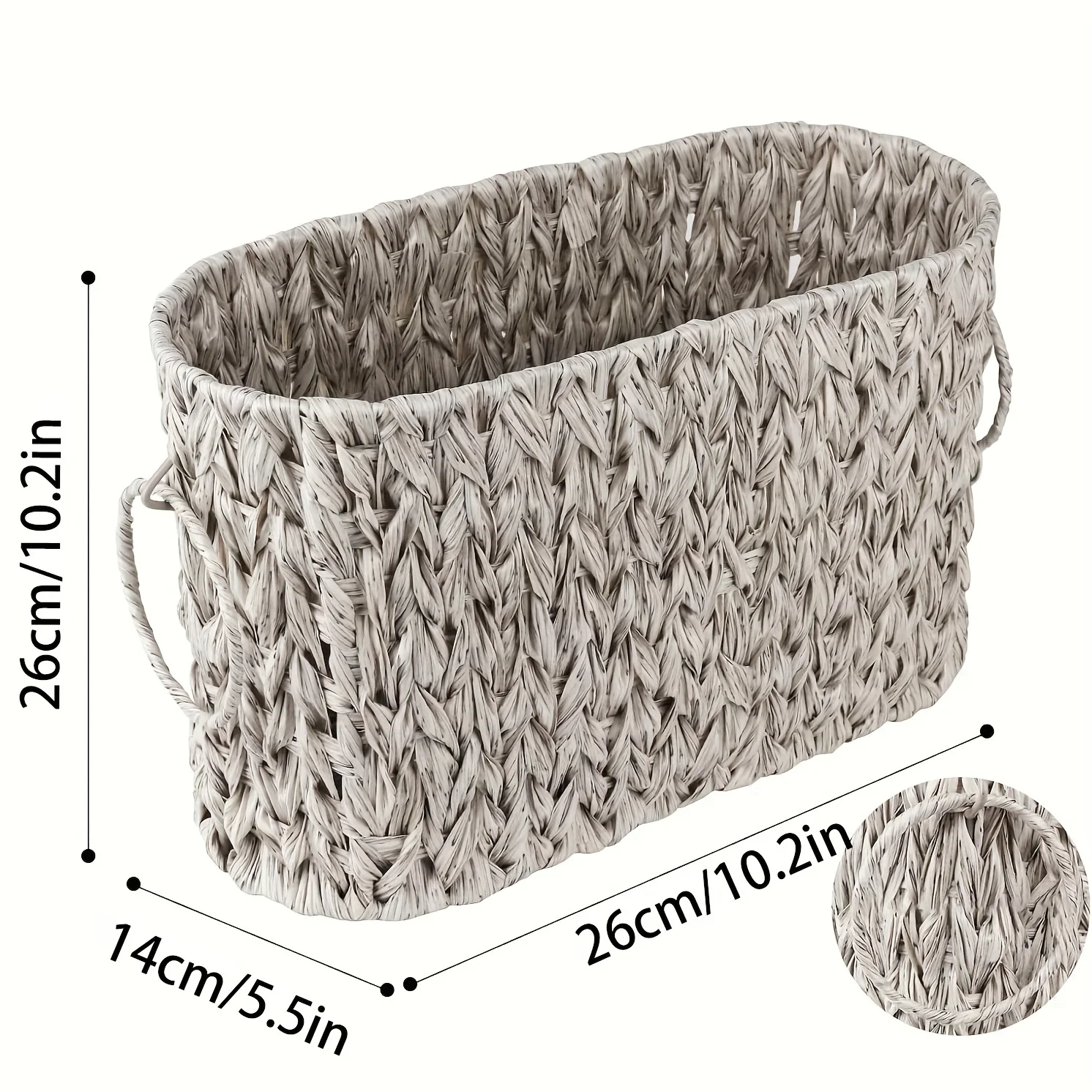 Toilet paper storage basket for bathroom tissue storage, toilet paper holder with storage, wicker basket 3
