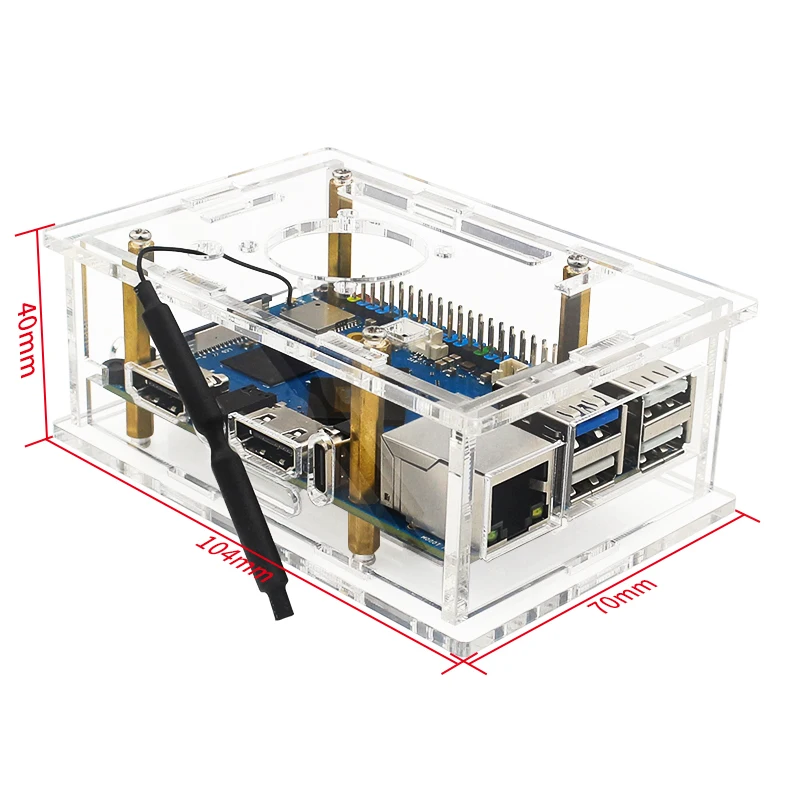 Orange Pi 5 Pro Acrylic Case Transparent Shell Protective Box Optional Cooling F