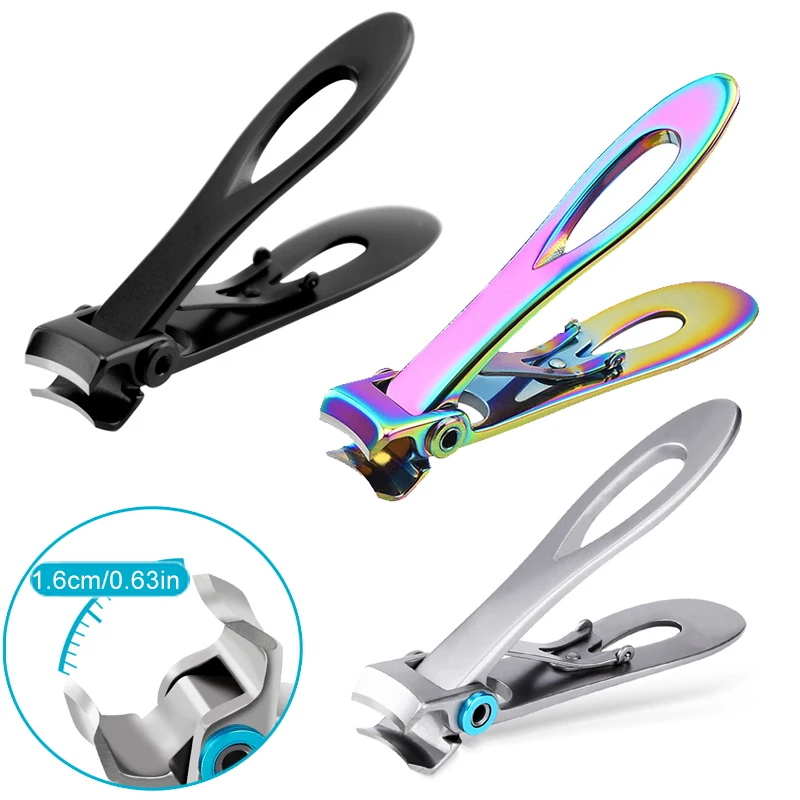 Large Opening Nail Clipper Adult Stainless Steel Sharp Nail Scissors Thick Hard Toenail Clippers Manicure Tools Trimmer