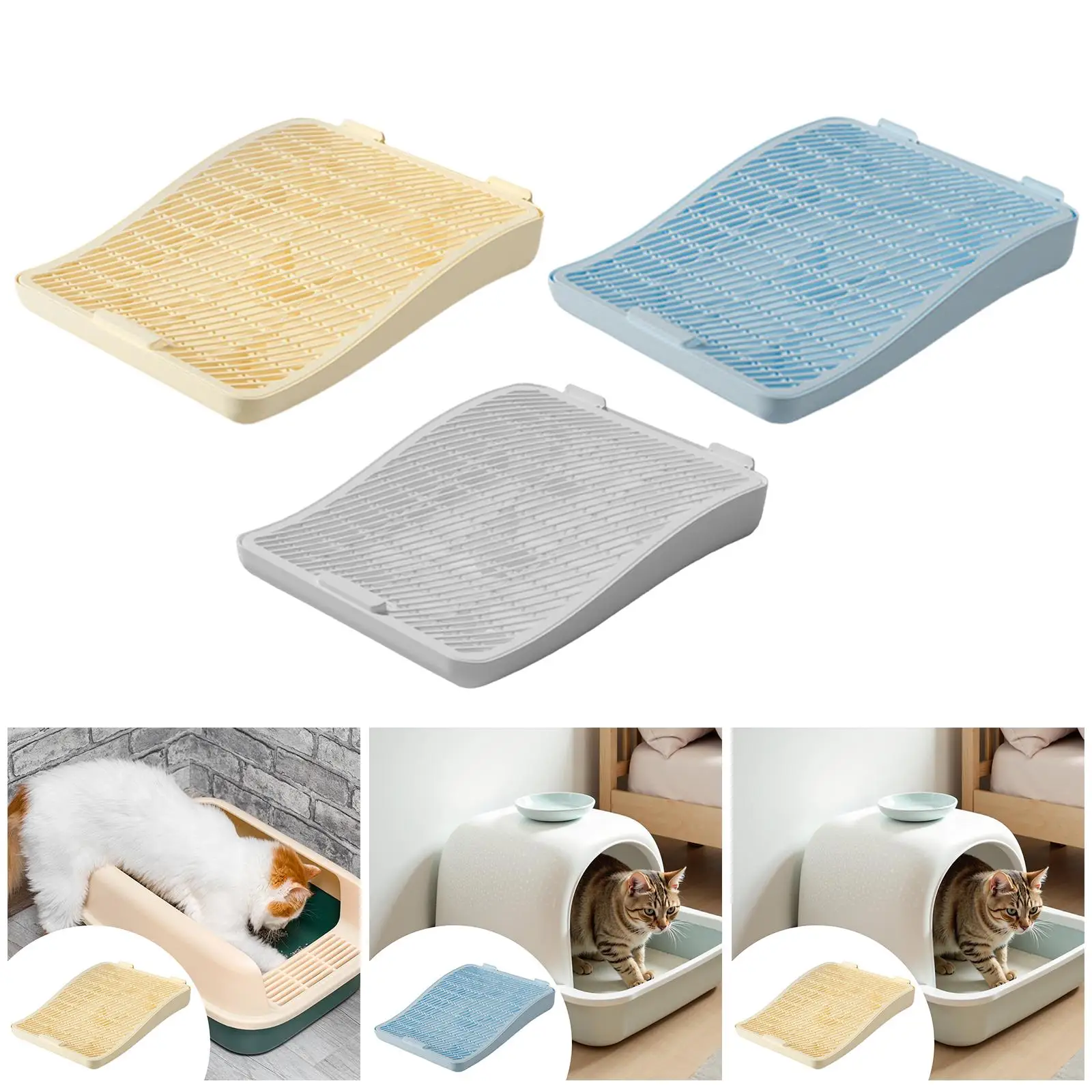 Cat Litter Trapping Mat Easy to Clean Lightweight Sturdy Double Layer Litter Catcher Pad for Pet Supply Kitten Cat Litter Trapping Mat Easy to Clean Lightweight Sturdy Double Layer Litter Catcher Pad for Pet Supply Kitten