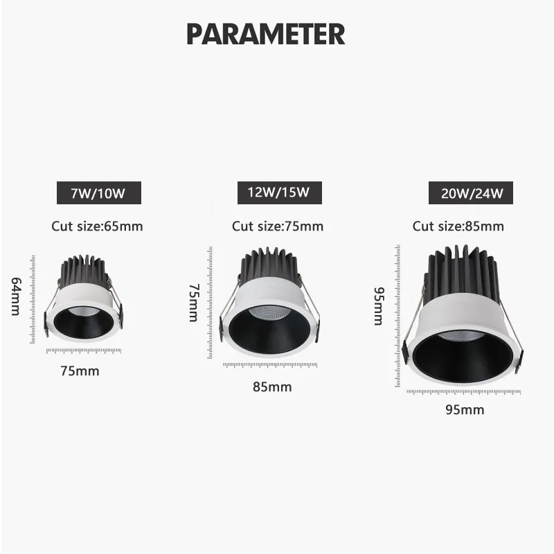 Dimmable Recessed Led COB Downlight Ceiling Lamp Spotlight S60787e79191a4cea9bf7a58af33af3a0k