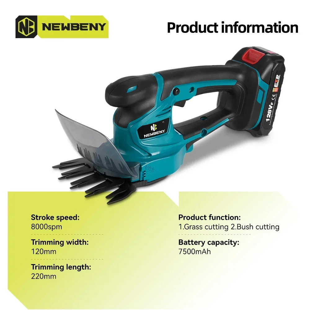 8000RPM Electric Hedge Trimmer 2IN1 Cordless Handheld Rechargeable Lawn Garden Bush Scissors Power Tools For Makita 18V Battery 4