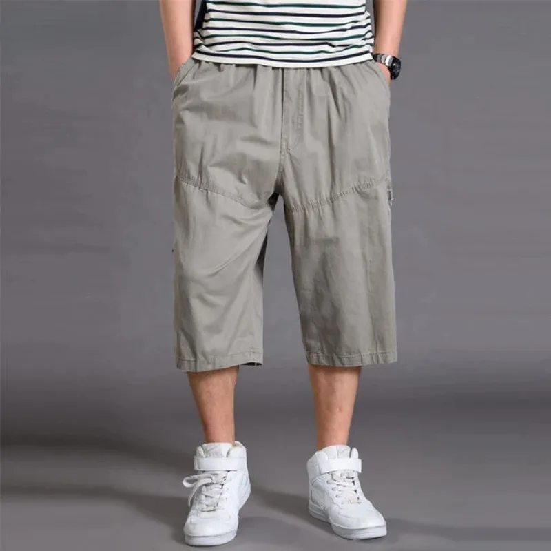 Mens Summer Oversize Fat Cotton Shorts Men Cargo Short Casual Plus Size Cropped Trouser Sport Tactical Baggy Pants Loose 5XL 6XL 6
