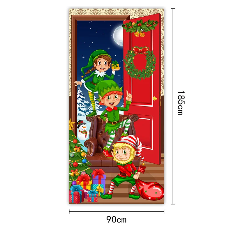 Cortinas de escurecimento de árvore de Natal cortina de papai noel de  desenho animado para quarto sala de estar crianças meninos meninas  decoração de natal bonito cortinas de janela verde vermelho tratamentos