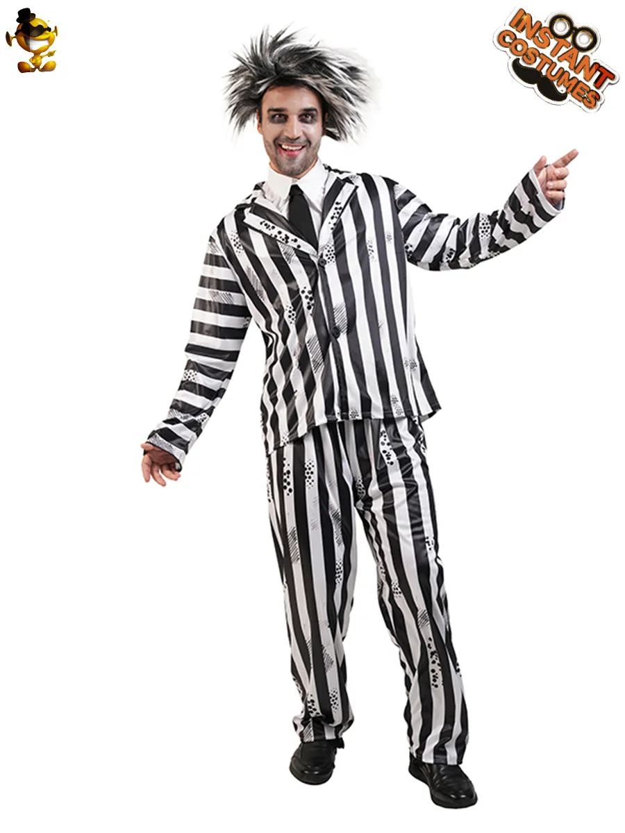 Adult Children Striped Clown Costume Role Play Stage Performance Cosplay Costume