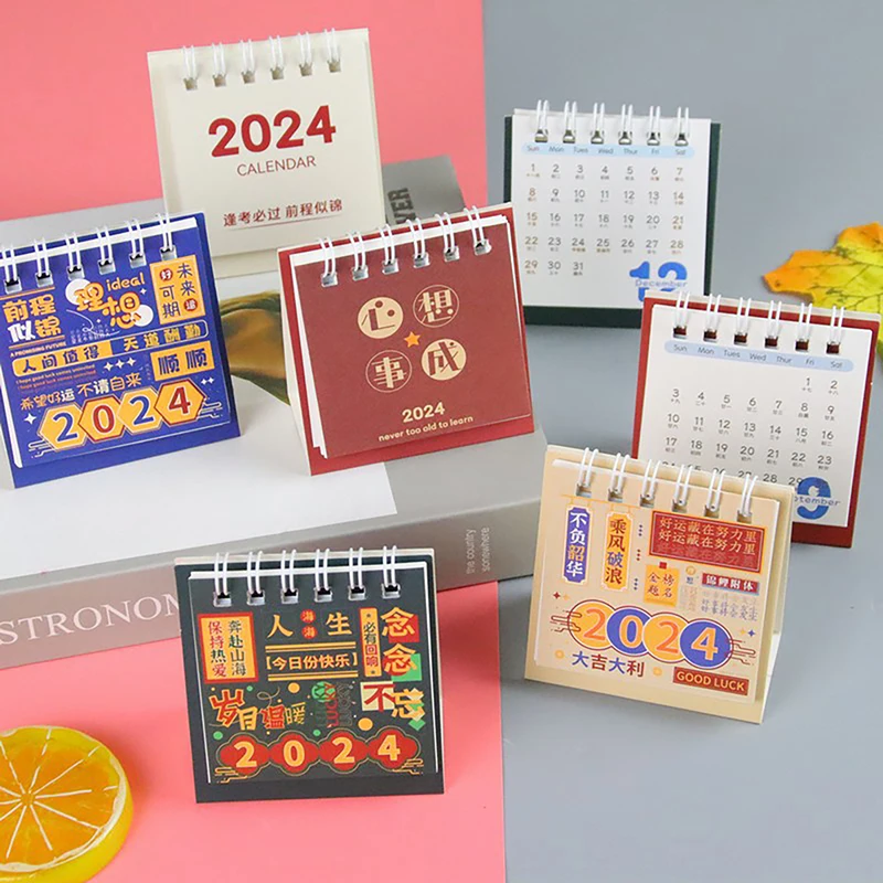 

2024 Mini Desk Calendar Office School Supplies Calendar Desk Record Time Calendar Monthly Planner Desk Accessories Decoration