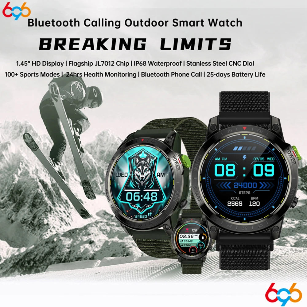 

Large Screen Blue Tooth Call Smart Watch Men Smartwatch Women NFC Heartrate 100+ Multi Sport Mode Waterproof Sleep Music Health