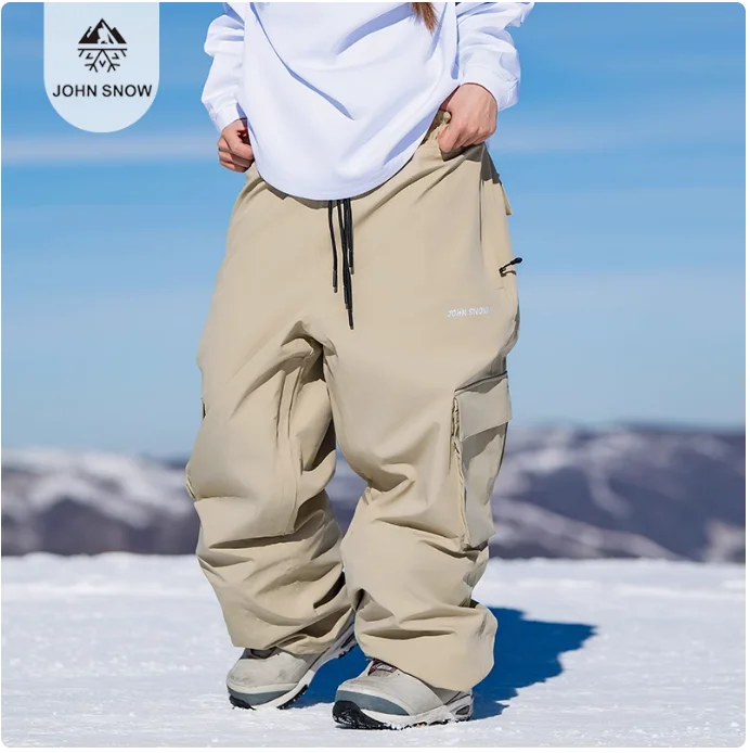 Ski Pants John Snow 3L Loose Snowboard Wear Waterproof Windproof Warm Snow Trousers Women Men Jumpsuit Winter Outdoor Skiing Pants
