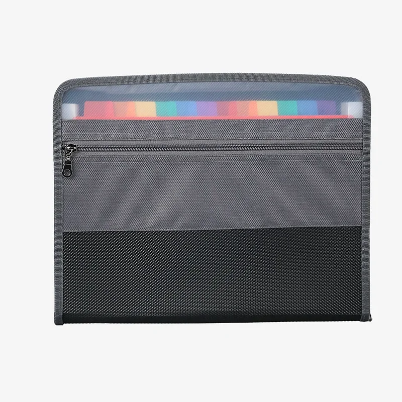 A4 Size Double Zip Expanding File Folder 13 Layers Large Capacity Student Test Paper Storage Bag Office Document Organizer file folder,file bag