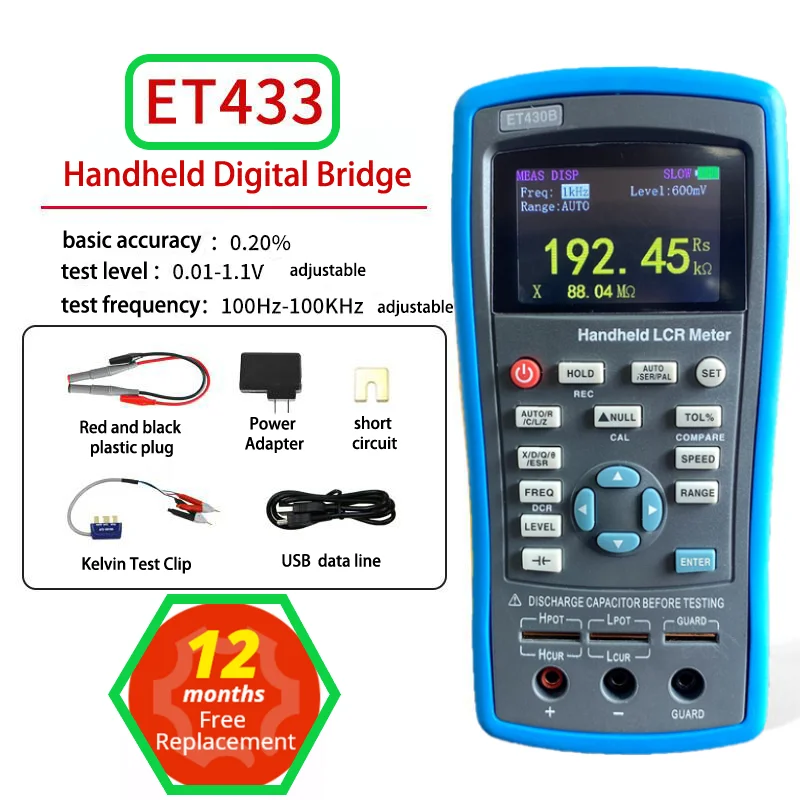 East-Tester-ET433-Handheld-LCR-Digital-Bridge-Multimeter-Capacitance ...