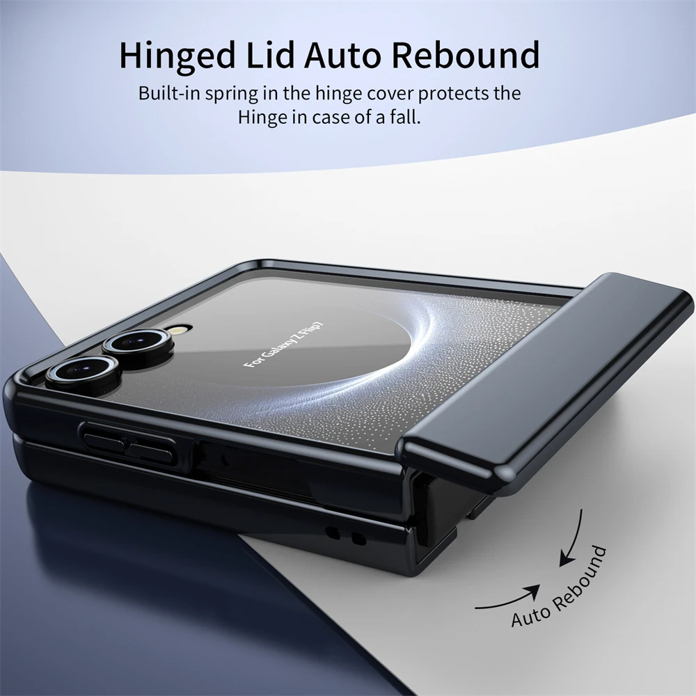 Tempered Glass Protective Case with Spring Hinge and All-Inclusive Camera Protection - AG Matte Finish