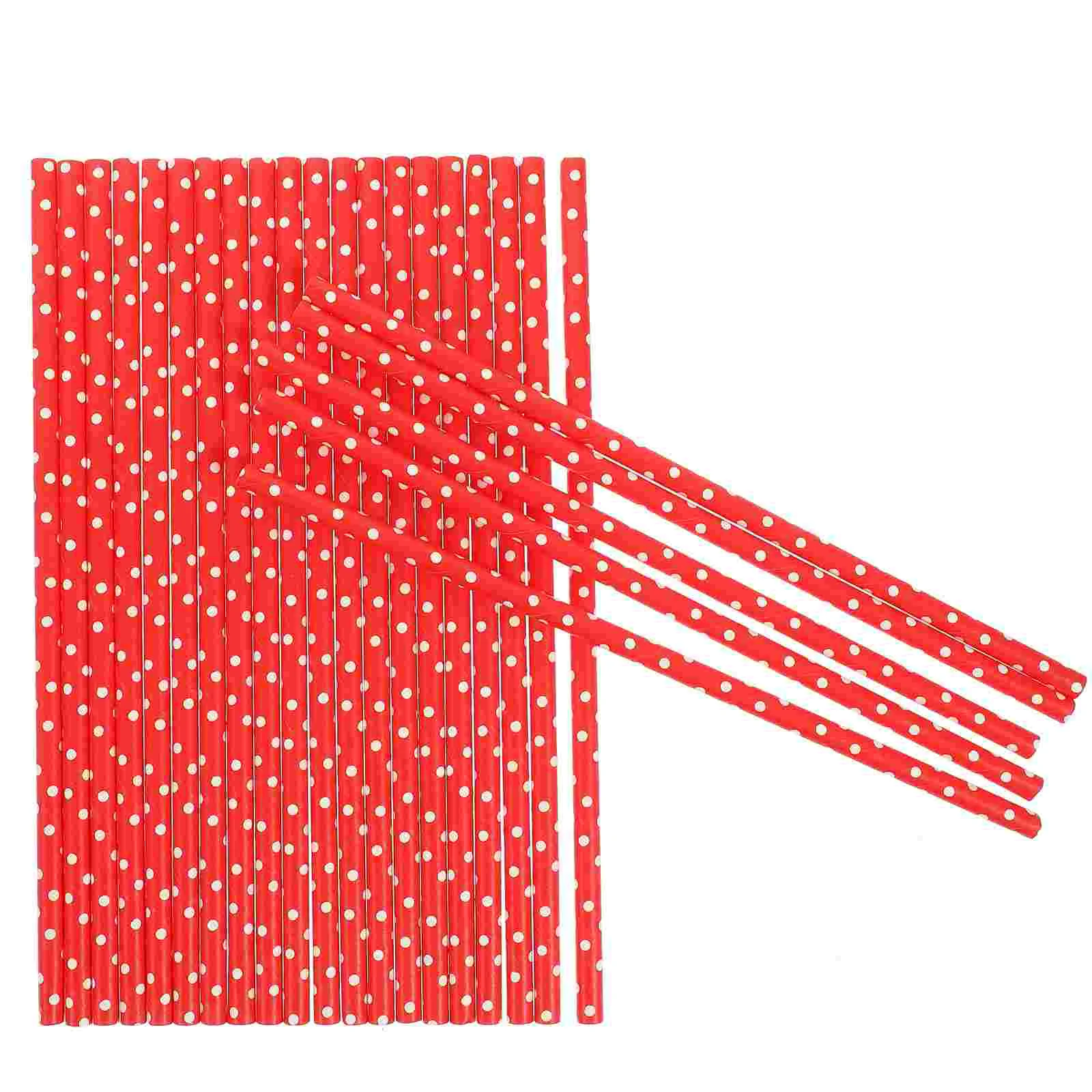 100pcs Degradable Paper Straws Delicate Paper Straws Disposable Drinking