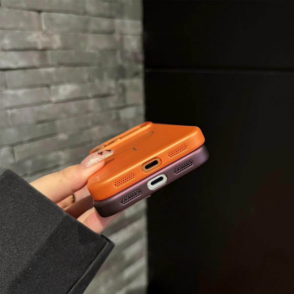 Official Orange Magnetic Frosted Hard Phone Case with Magsafe Wireless Charging Compatibility