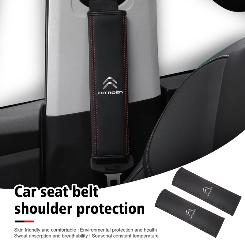 Per Citroen Leather Car Seat Belt Cover Spalline Accessori Interni C4 C3 C5 C1 C2 C6 Vts C4L Ds3 Ds4 Ds5 Grand Berlingo