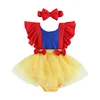 Newborn Baby Girls Romper Costume Sleeveless Dress Infant Tops Shorts Summer Clothes Headban 1