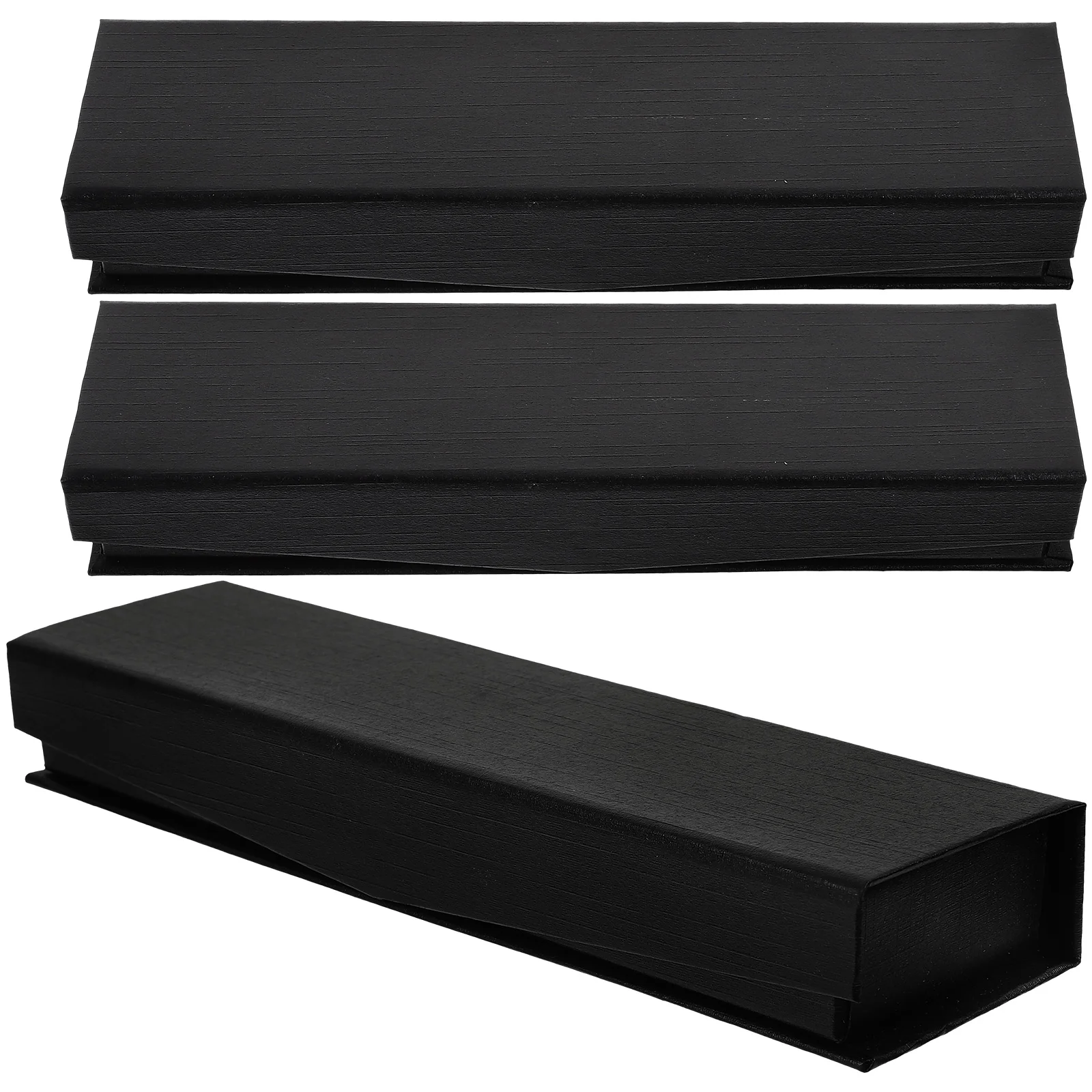 3pcs Exquisite Pen Cases Empty Pen Boxes Pen Present Boxes Ball Point Pens Black Pen Containers