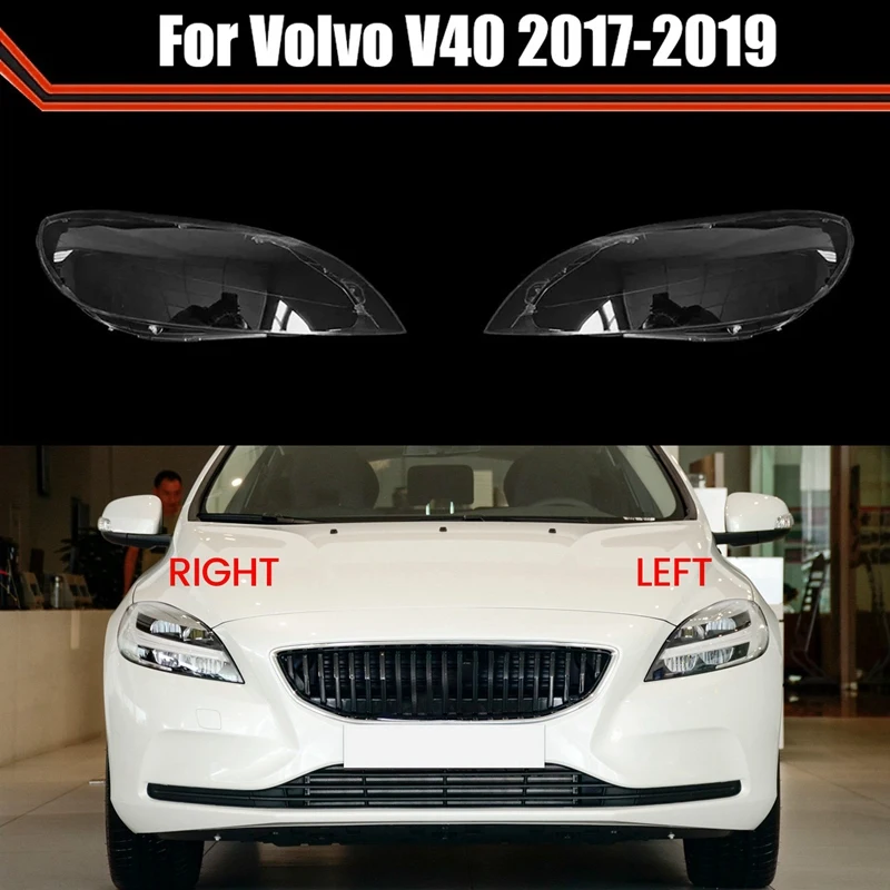 

For Volvo V40 2017-2019 Transparent Lampshade Head Light Lamp Cover Glasses Lamp Shade Headlight Shell Cover Lens Left Parts