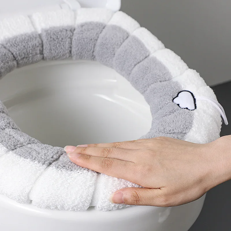 Toilet Cushion  Household Waterproof Toilet Cushion Winter Toilet Cover Gasket Four Seasons Universal Thickened Cover #2856 3